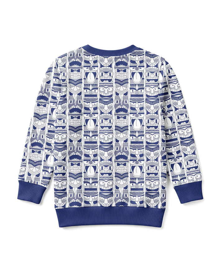 Friendly Totem Pole Figures Bamboo Crewneck Sweatshirt