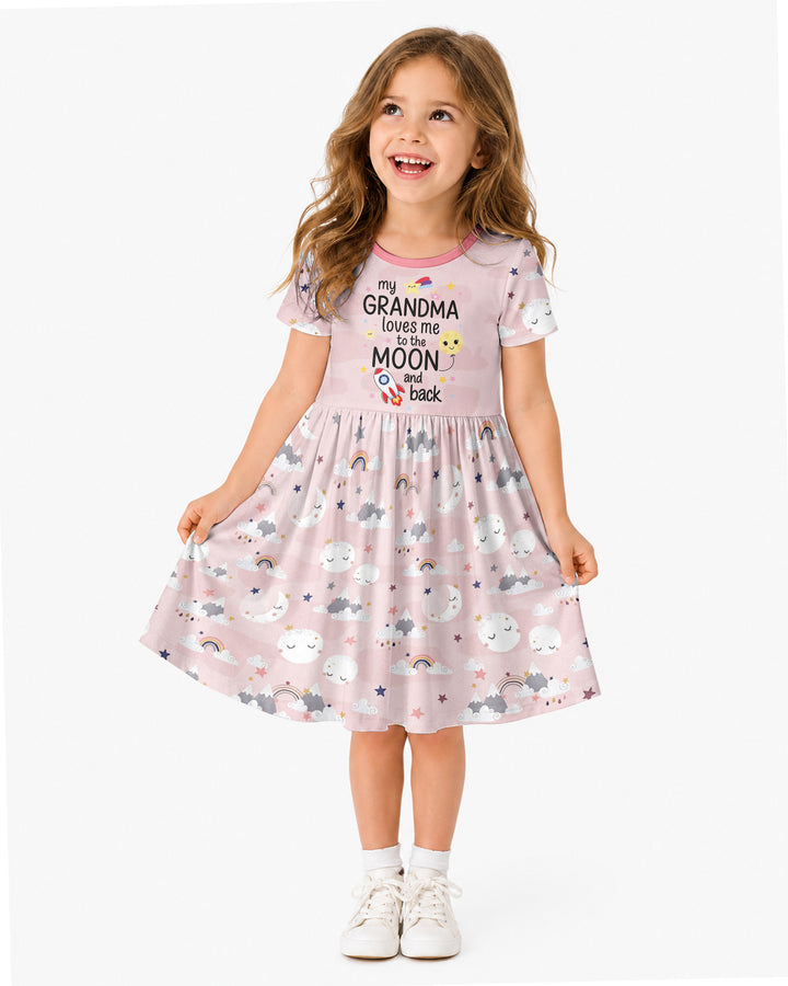 My Grandma Loves Me To The Moon And Back Bamboo Twirl Dress