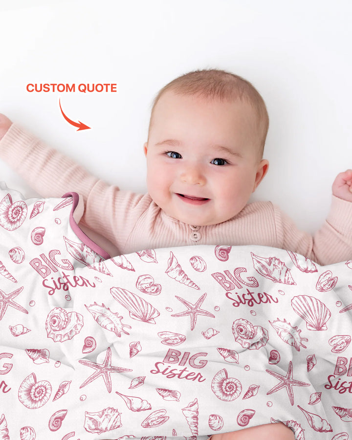 Coquette Seashell Matching Sibling Bamboo Blanket