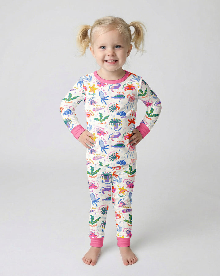 Tide Pool Pals Bamboo Two Piece Long Sleeve Pajama Set