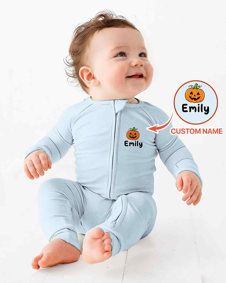 Personalized Spooky Season Pumpkin Ghost Bamboo Convertible Zippy