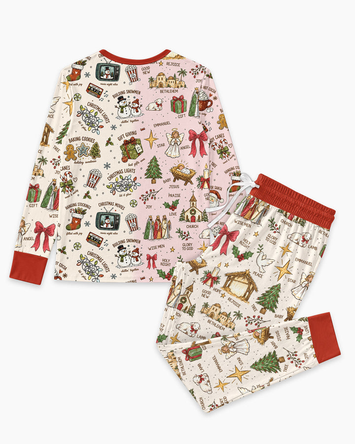 Jesus Is The Reason For The Season Family Matching Bamboo Women Pajama Set
