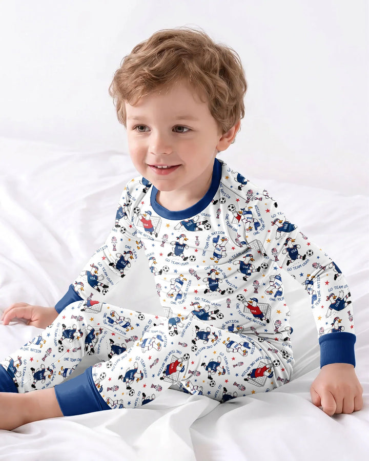 Zweiteiliges Langarm-Pyjama-Set mit Sommerfrüchten