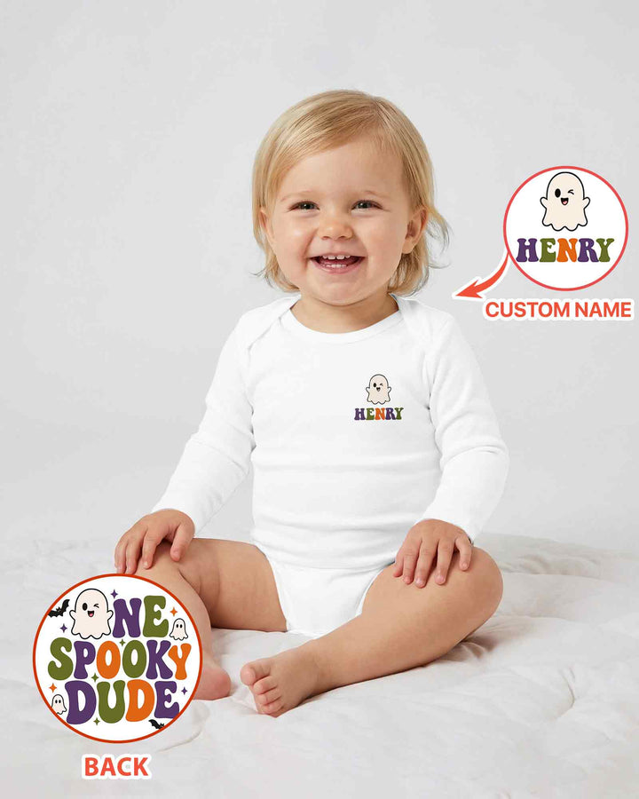 Personalized Halloween First Birthday Bamboo Bodysuit