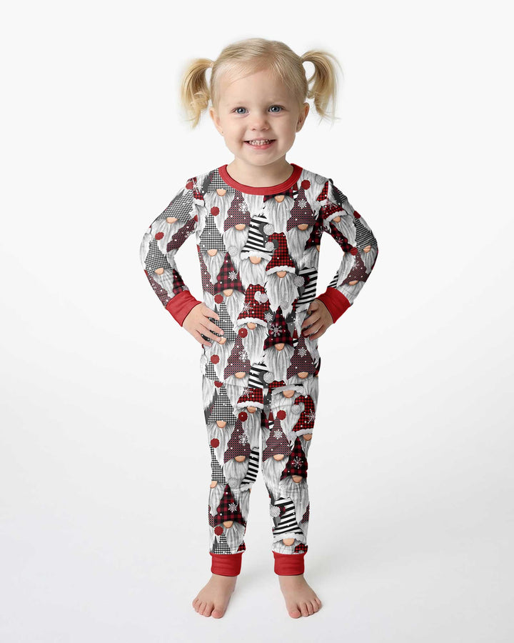 Christmas Gnome Bamboo Two Piece Long Sleeve Pajama Set
