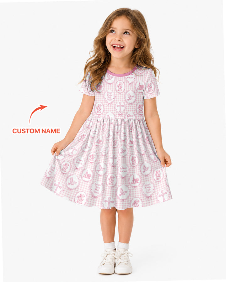 Custom Name Baptism Straight Outta Holy Water Bamboo Twirl Dress