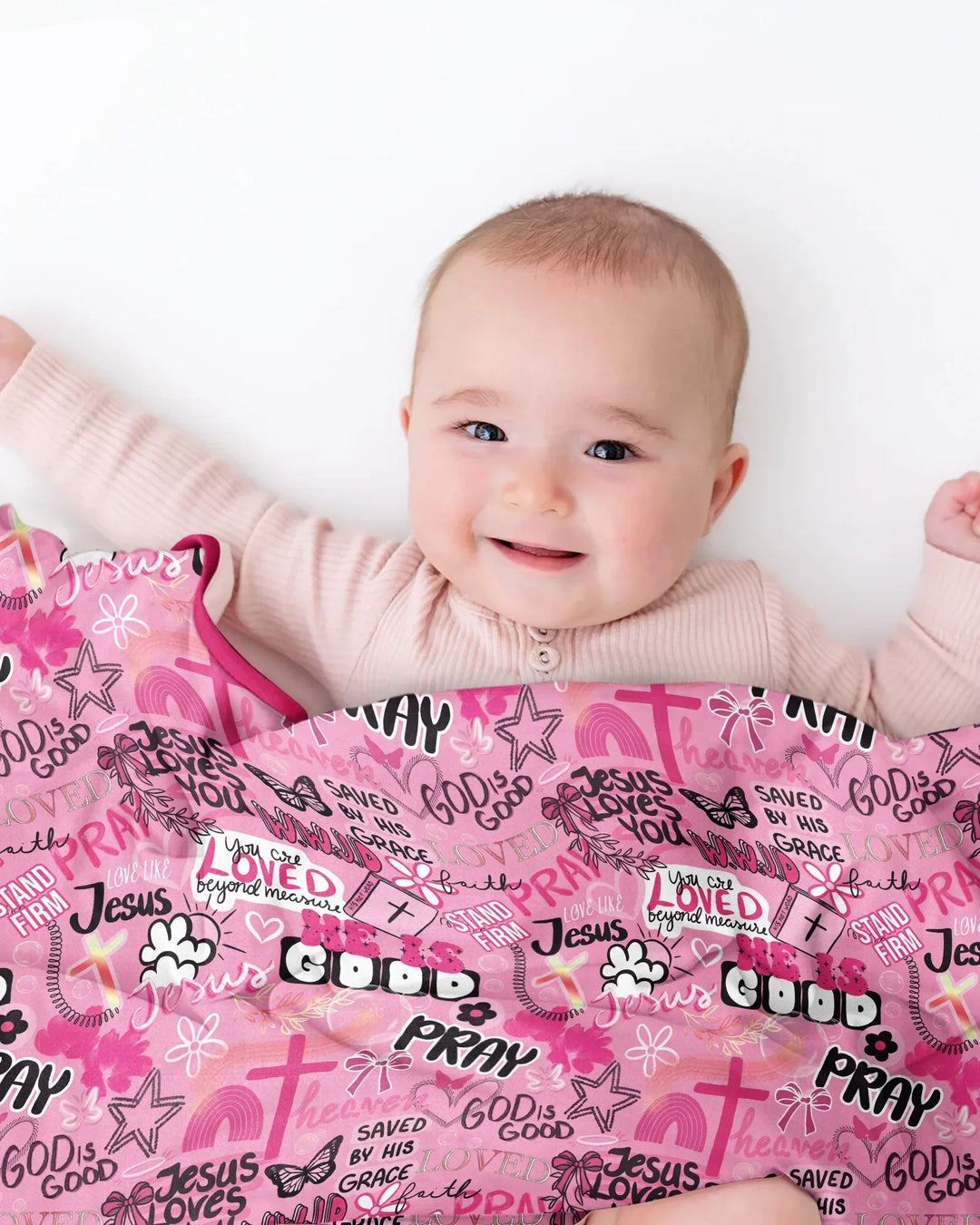 Pink Faith & Grace Bamboo Blanket