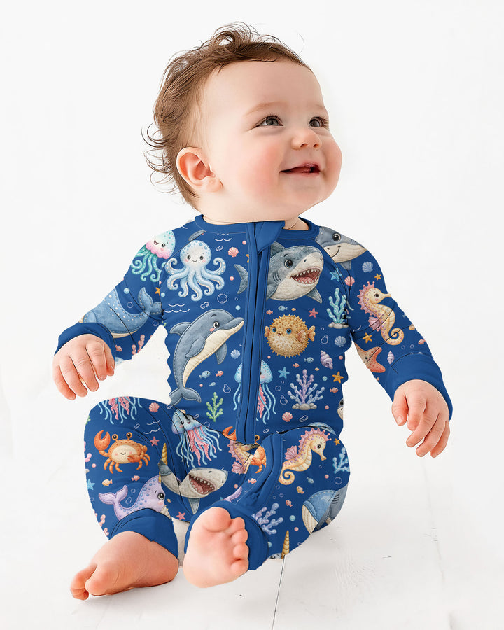 Cute Ocean Animals Bamboo Convertible Zippy