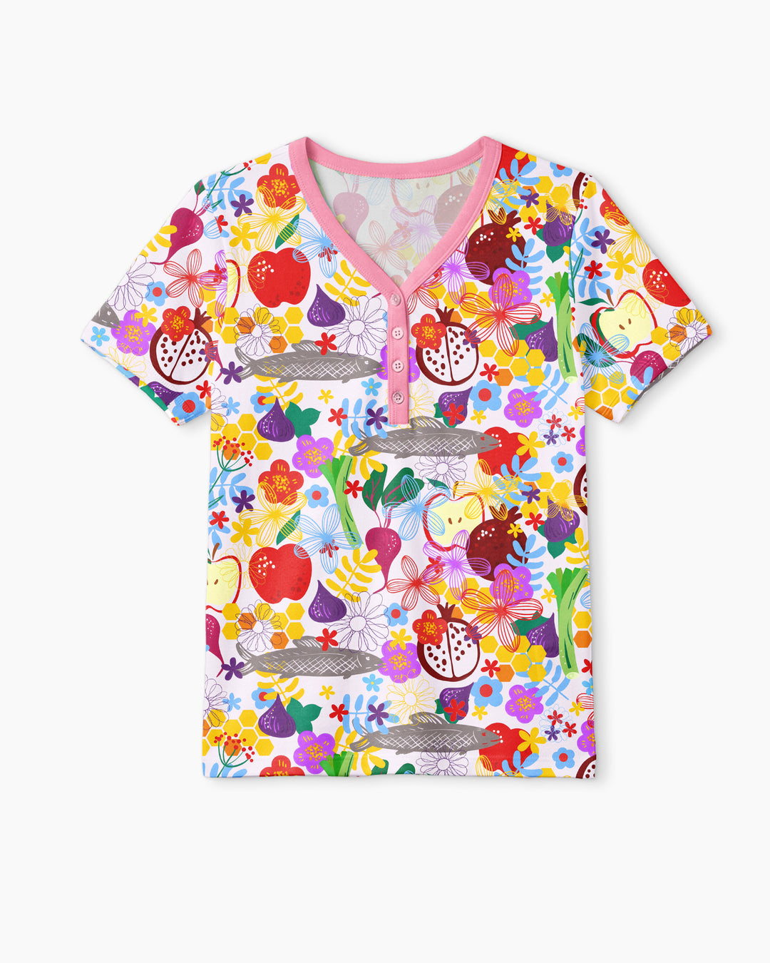 Happy Rosh Hashanah Bamboo Women Short Sleeve Short Pajama Set