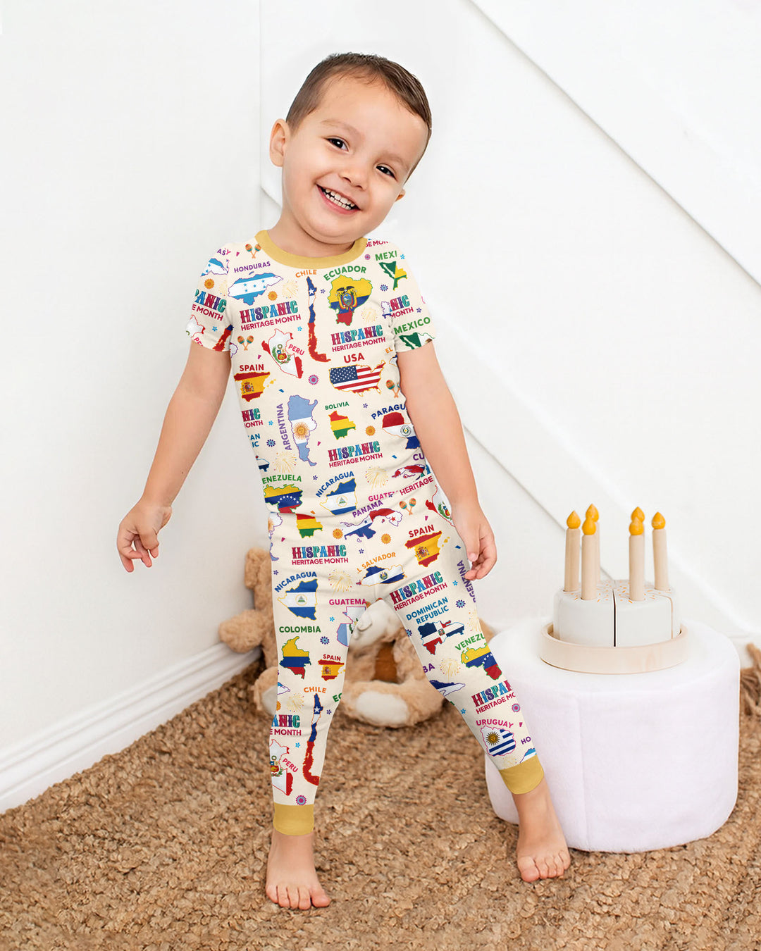 Zweiteiliges, kurzärmliges Pyjama-Set mit Marienkäfern