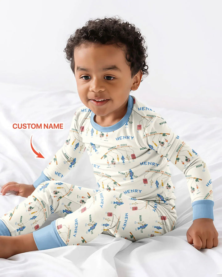 Zweiteiliges Langarm-Pyjama-Set mit Sommerfrüchten