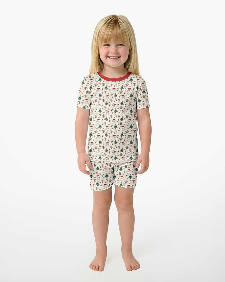 Schlafanzug-Set zweiteilig, kurze Ärmel, kurze Hose, Bambus