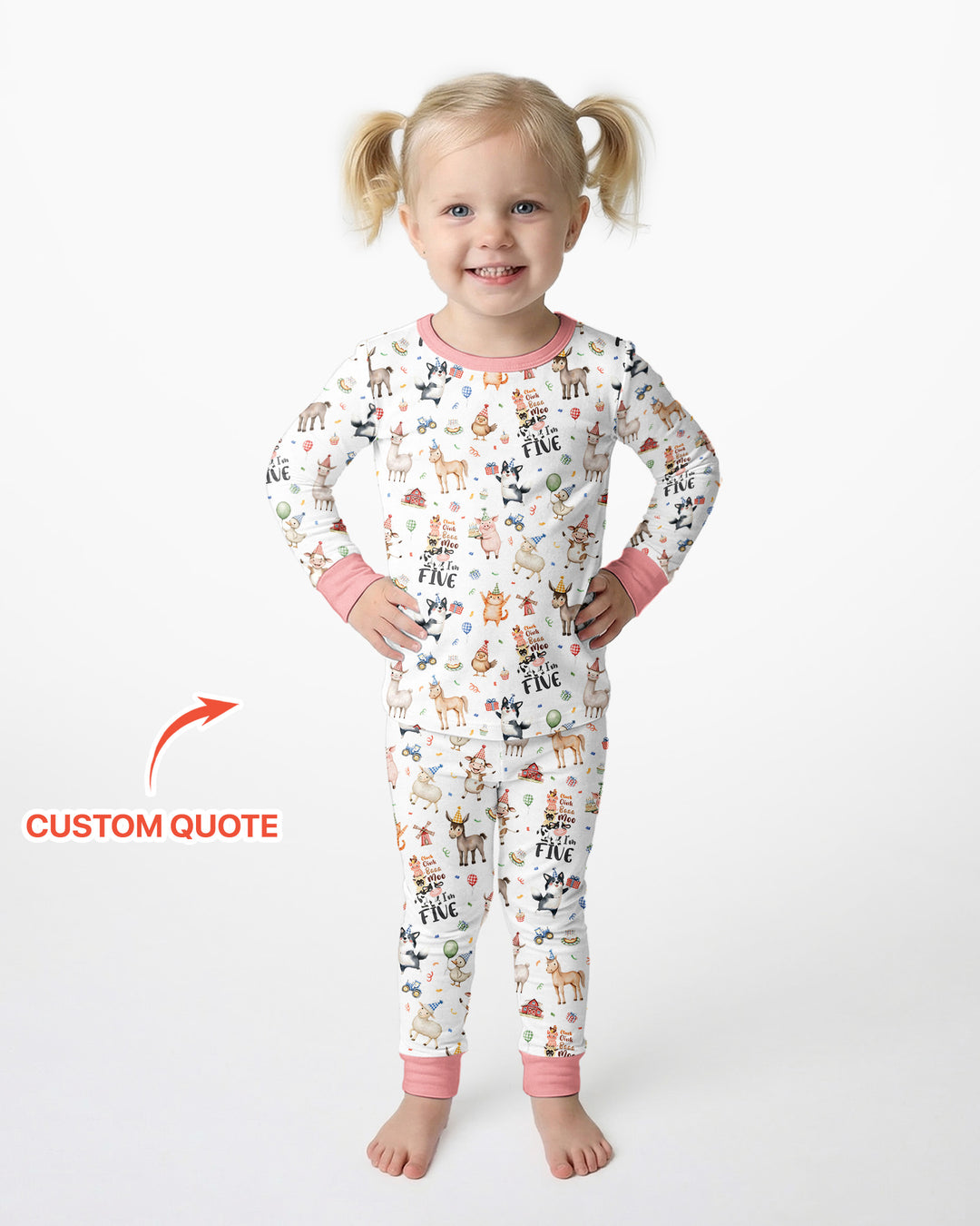 Zweiteiliges Langarm-Pyjama-Set mit Sommerfrüchten