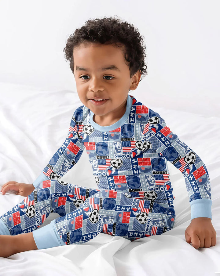 Zweiteiliges Langarm-Pyjama-Set mit Sommerfrüchten