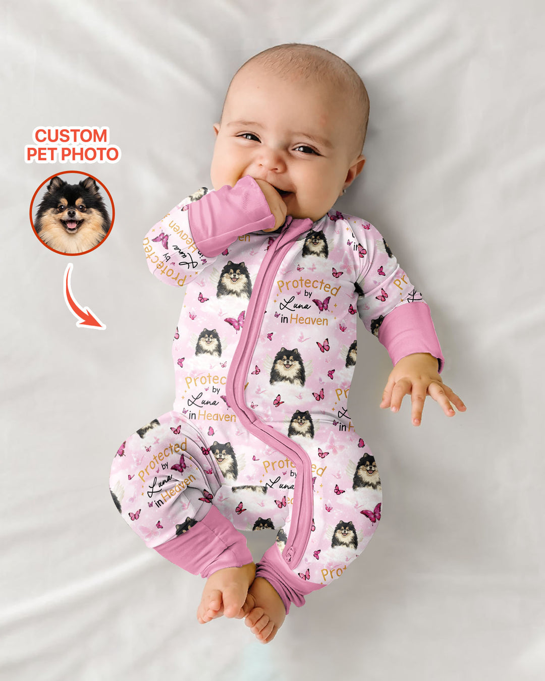 Gerippte Babykleidung mit individuellem Foto - Weich &amp; Skizzenhaft
