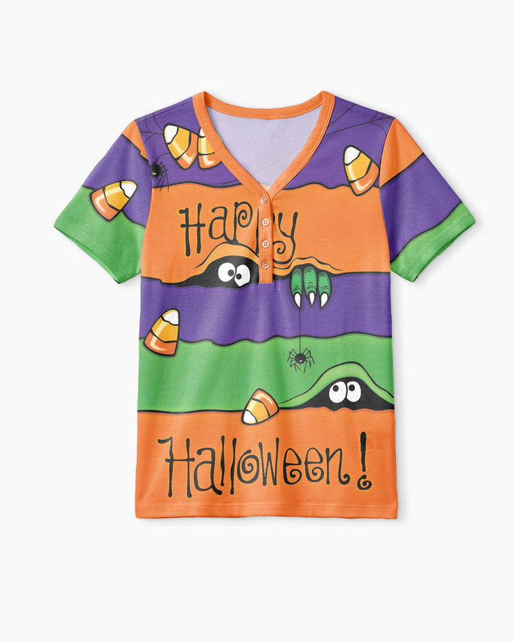 Happy Halloween Bamboo Women Short Sleeve Short Pajama Set