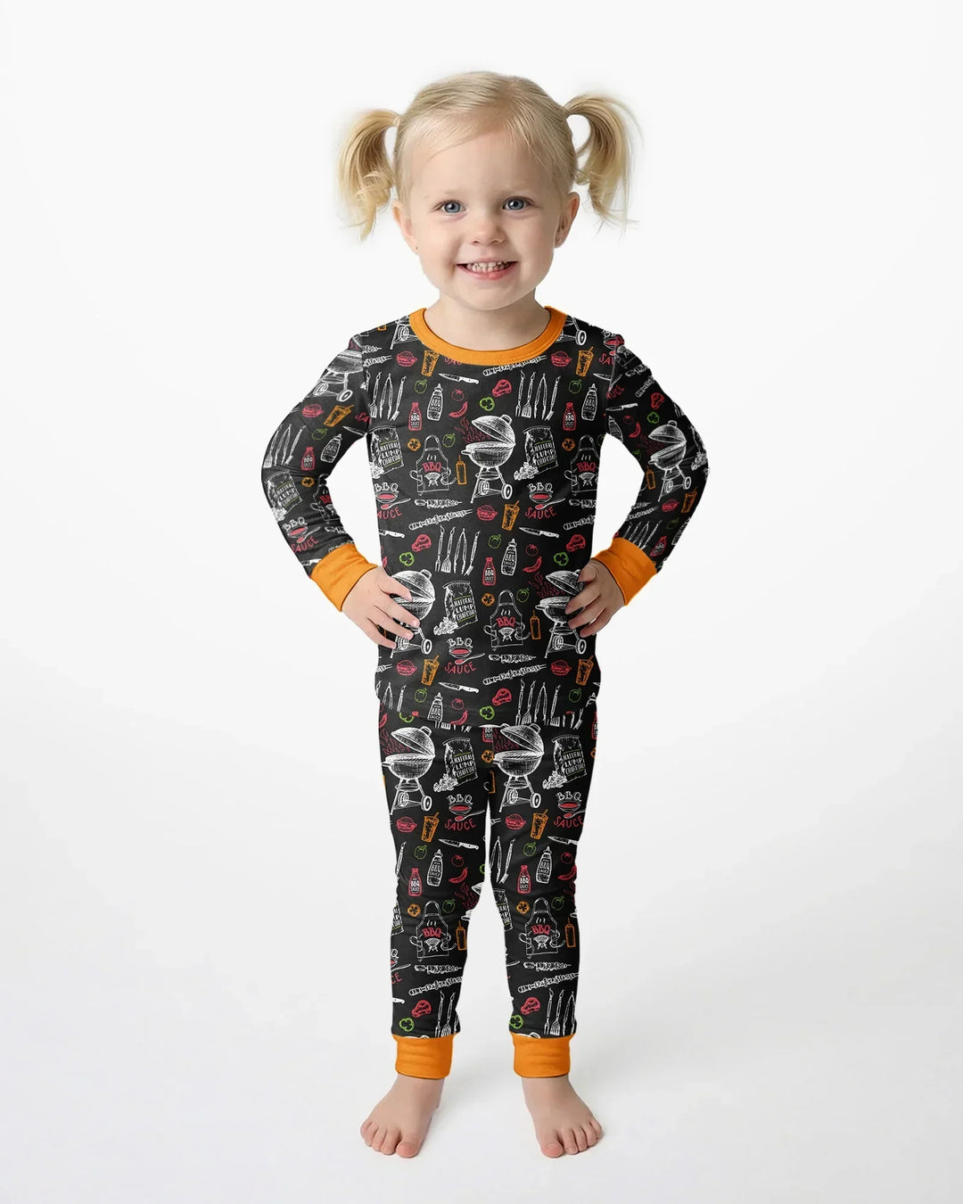 Zweiteiliges Langarm-Pyjama-Set mit Sommerfrüchten