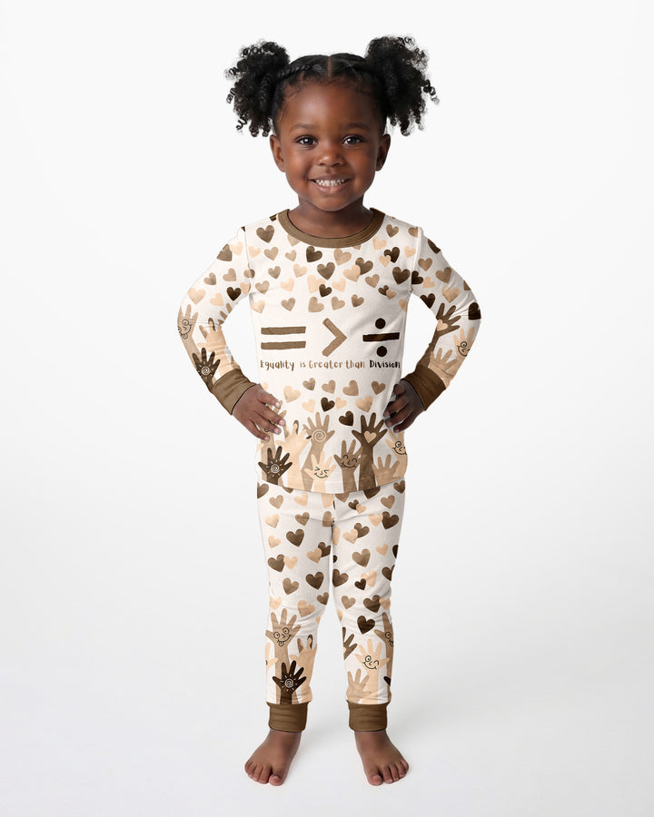 Equality Is Better Than Division Bamboo Two Piece Long Sleeve Pajama Set