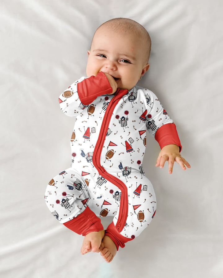 Happy Football Doodles Bamboo Convertible Zippy