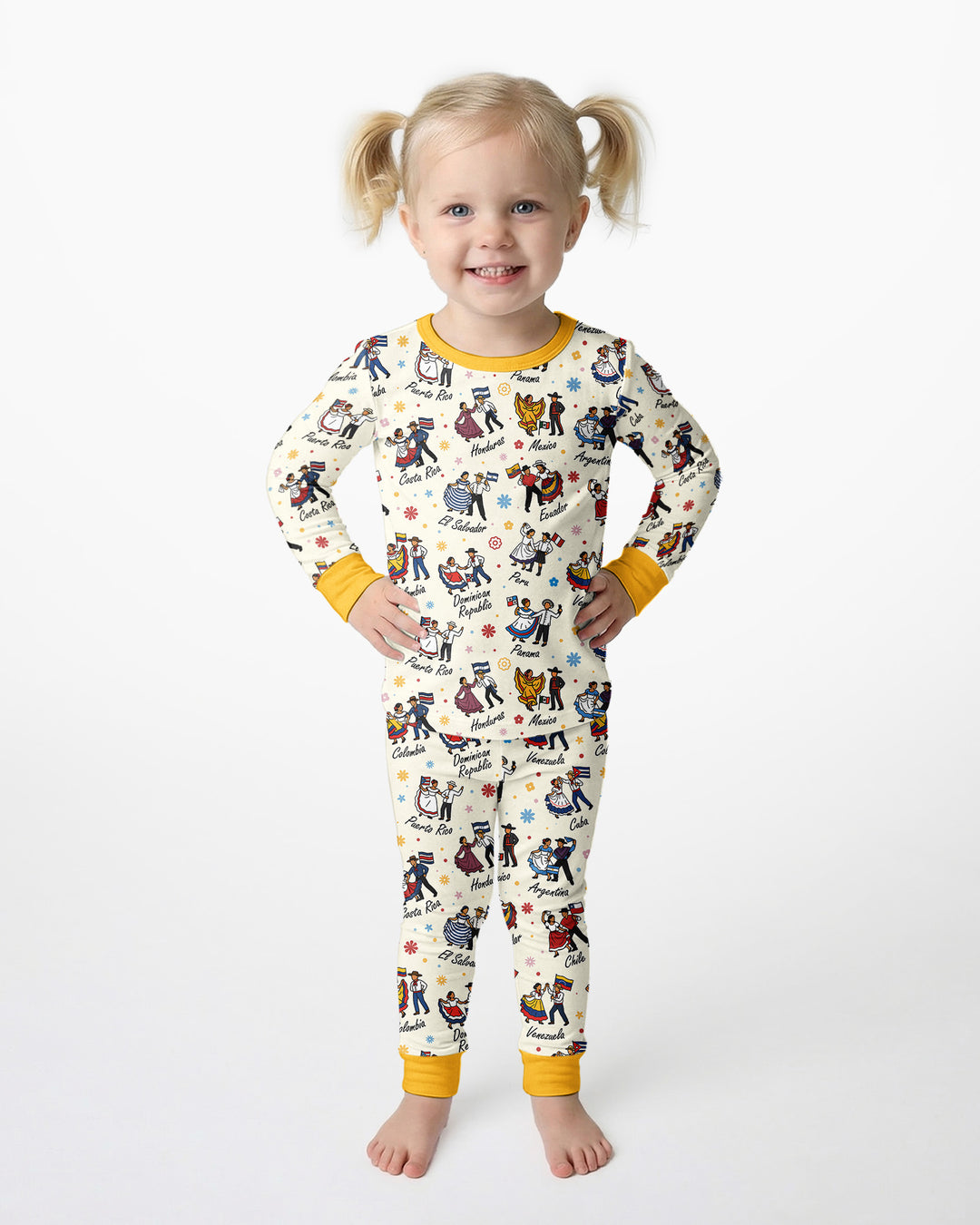 Zweiteiliges Langarm-Pyjama-Set mit Sommerfrüchten