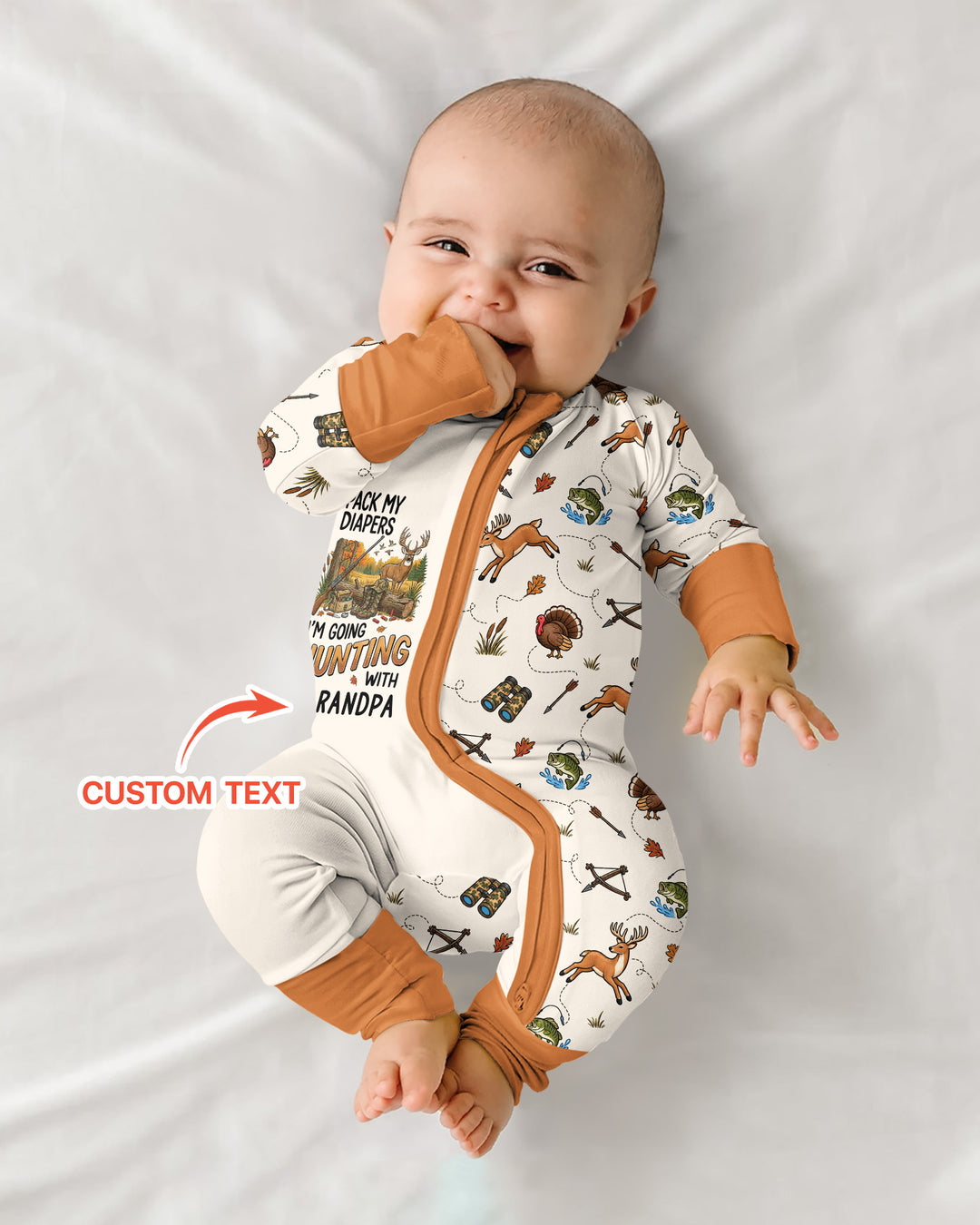 Personalized Pack My Diapers I'm Going Hunting Bamboo Convertible Zippy