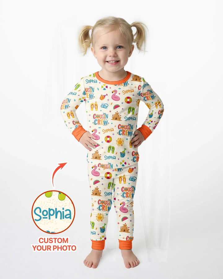 Zweiteiliges Langarm-Pyjama-Set mit Sommerfrüchten