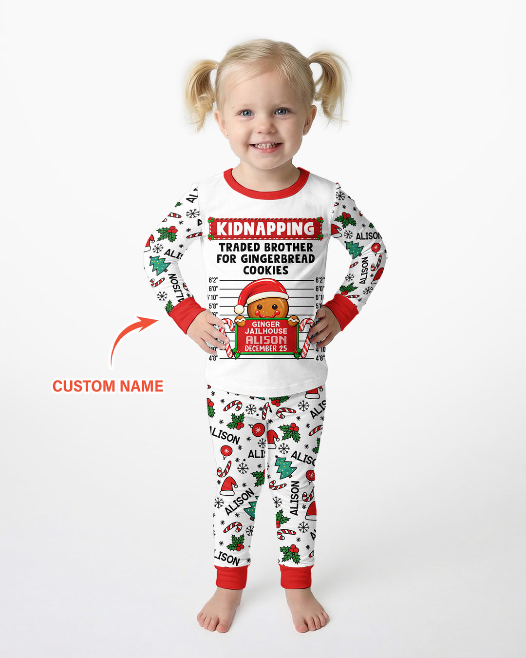 Funny Christmas Family Matching Bamboo Two Piece Long Sleeve Pajama Set