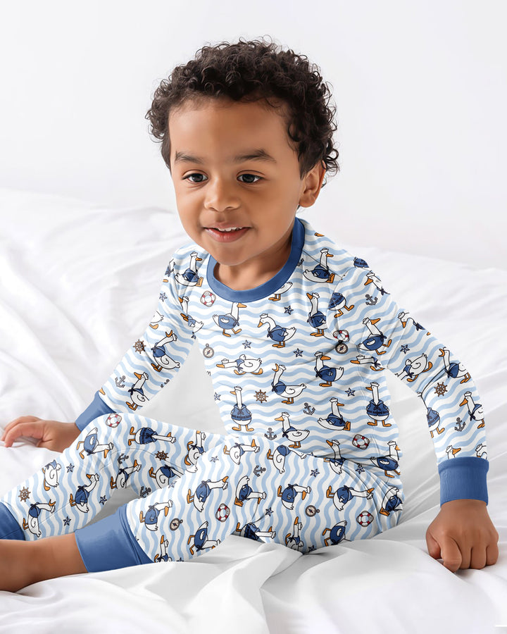 Zweiteiliges Langarm-Pyjama-Set mit Sommerfrüchten