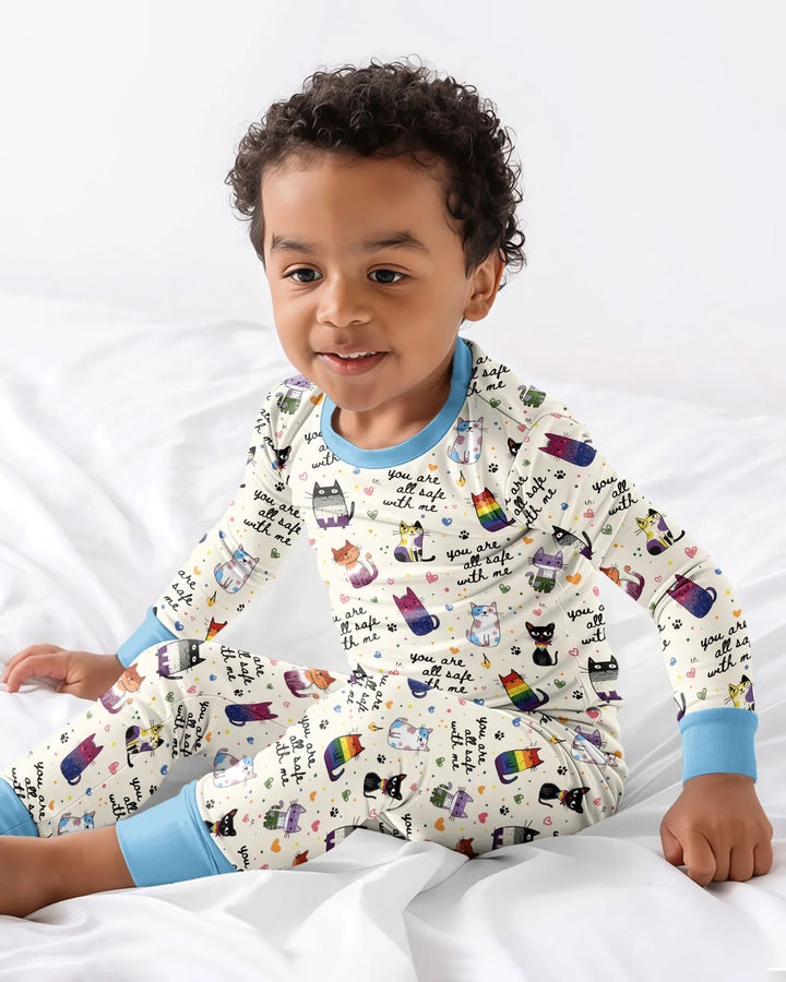Zweiteiliges Langarm-Pyjama-Set mit Sommerfrüchten