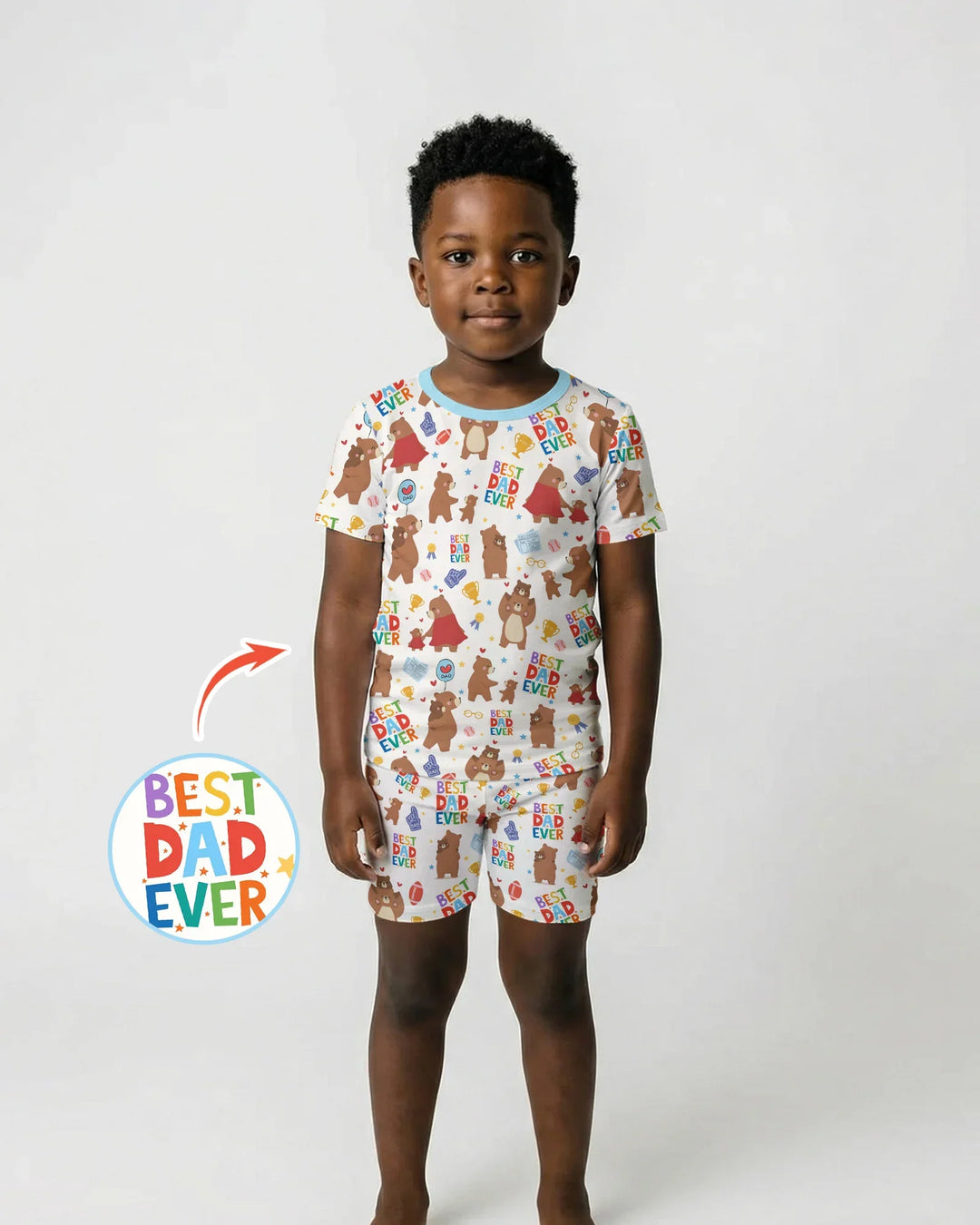 Zweiteiliges Pyjama-Set mit kurzen Ärmeln und Shorts im Sommer-Design
