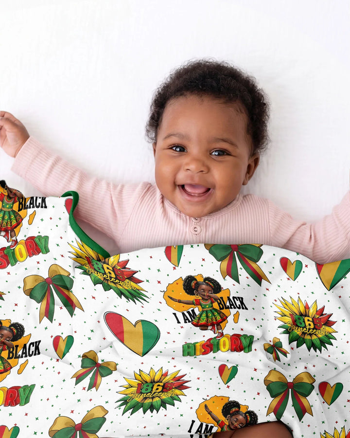 Juneteenth Girl I Am Black History Bamboo Blanket