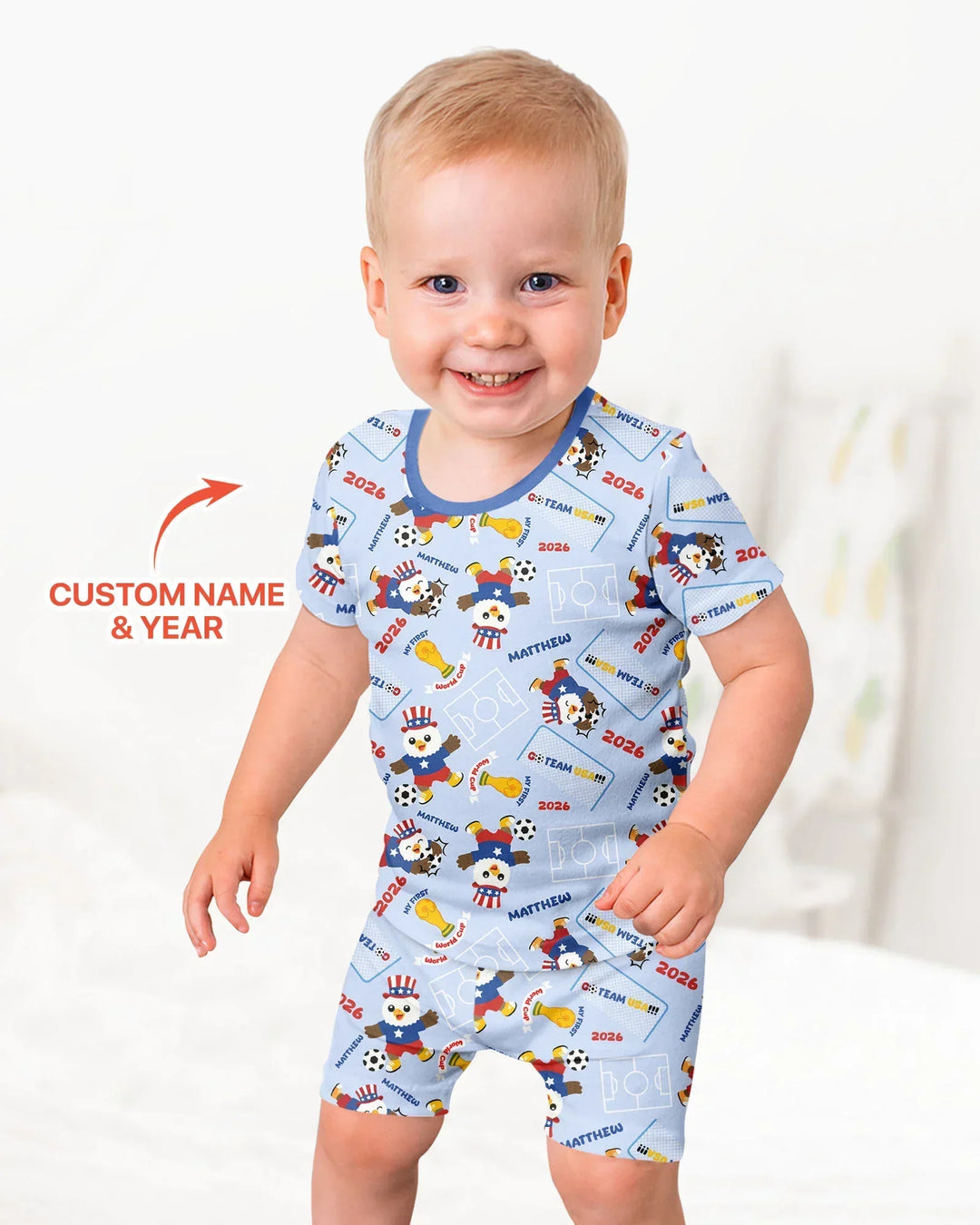 Zweiteiliges Pyjama-Set mit kurzen Ärmeln und Shorts im Sommer-Design
