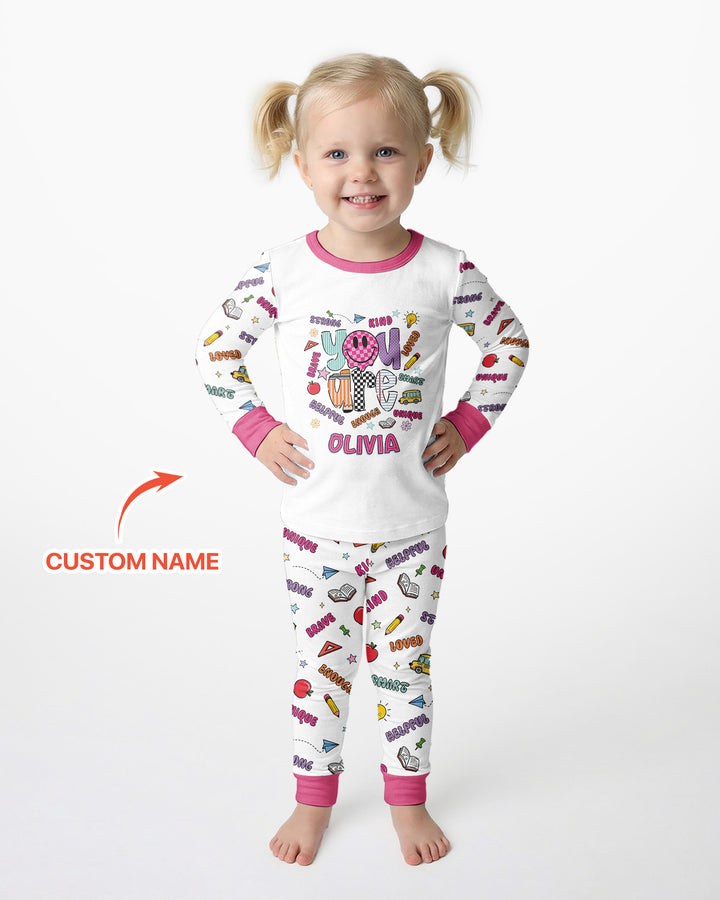 Custom Name You Are Everything Bamboo Two Piece Long Sleeve Pajama Set