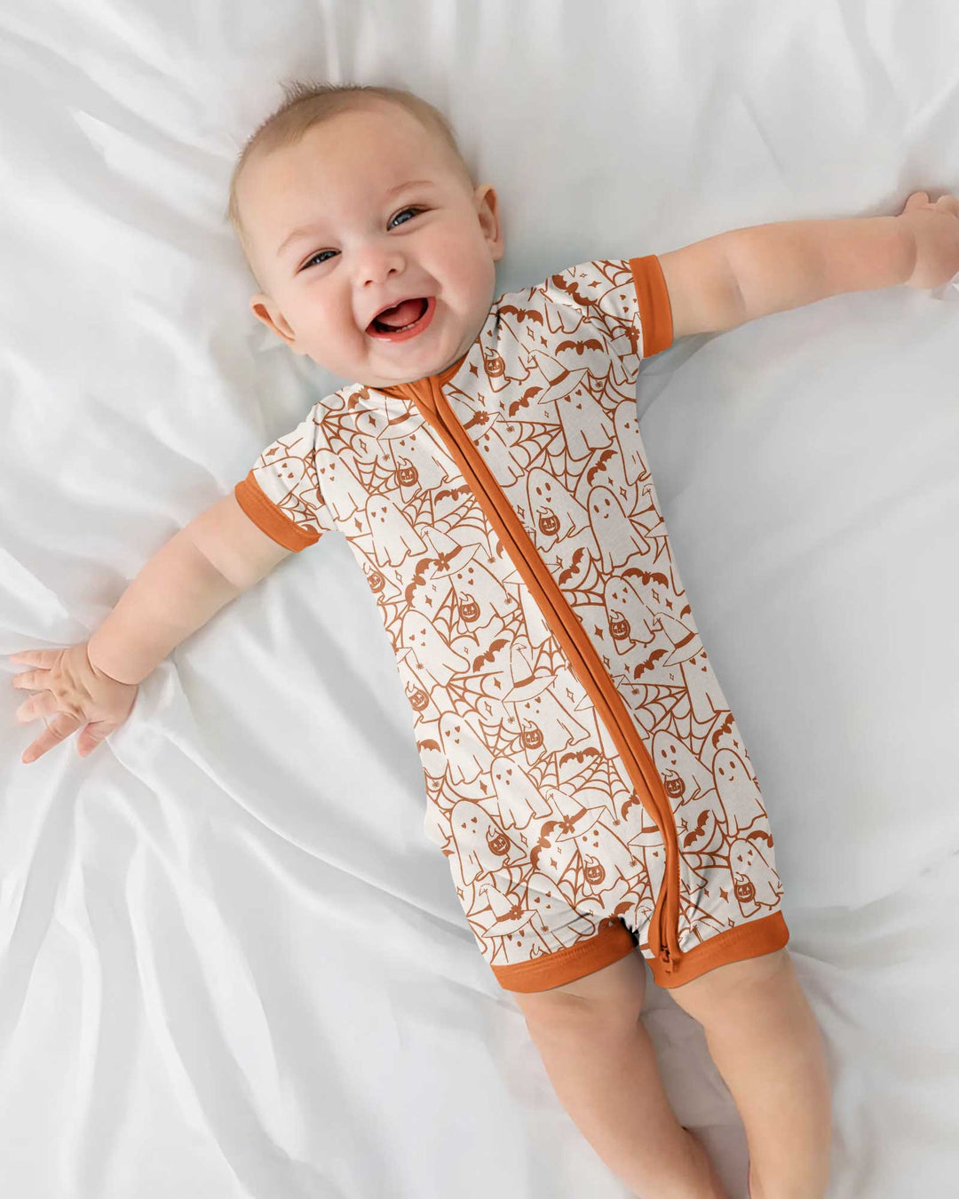 Boo Trick or Treat Ghosts Halloween Bamboo Shorty Zippy