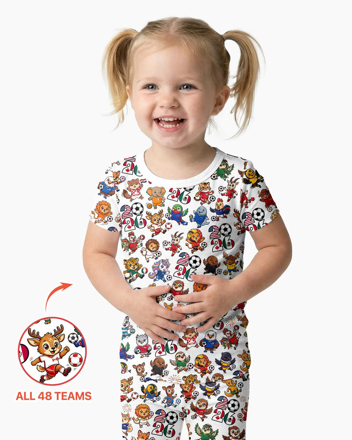 Zweiteiliges, kurzärmliges Pyjama-Set mit Marienkäfern