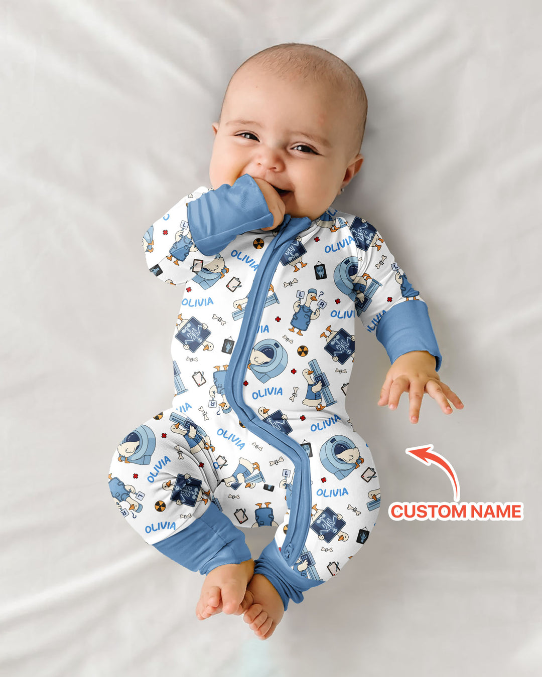 Gerippte Babykleidung mit individuellem Foto - Weich &amp; Skizzenhaft