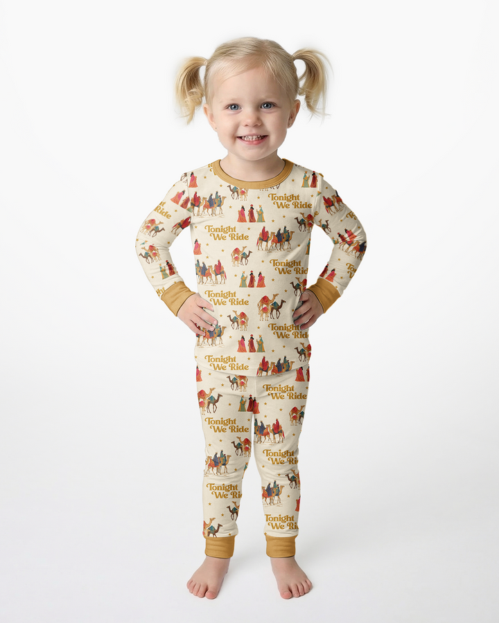 Tonight We Ride Christmas Bamboo Two Piece Long Sleeve Pajama Set