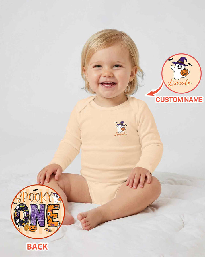 Personalized Spooky One Halloween First Birthday Bamboo Bodysuit