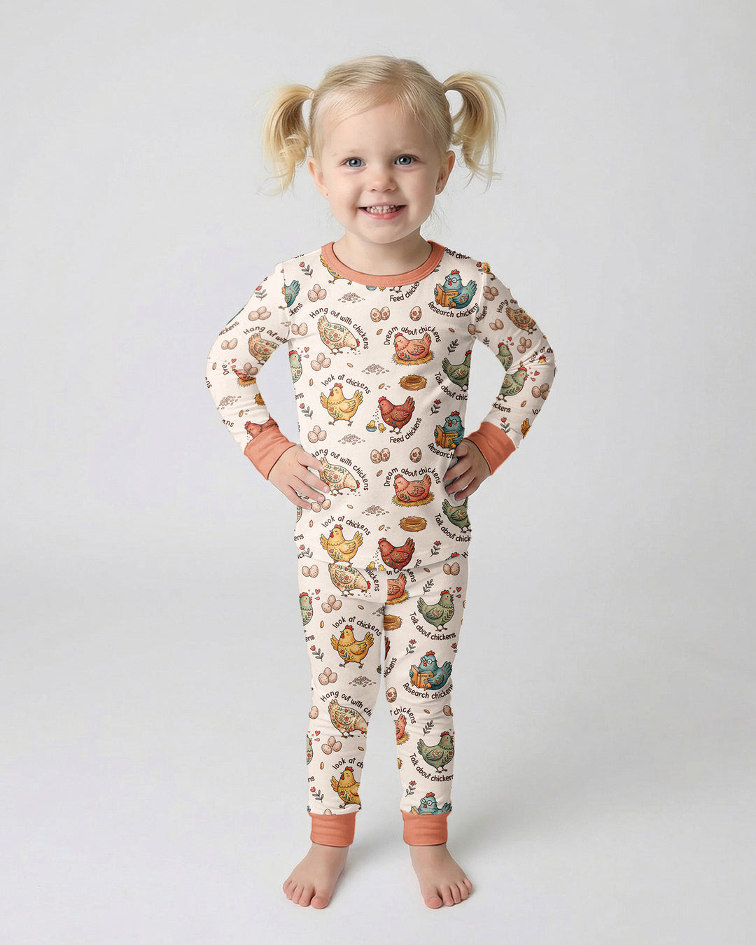 Zweiteiliges Langarm-Pyjama-Set mit Sommerfrüchten