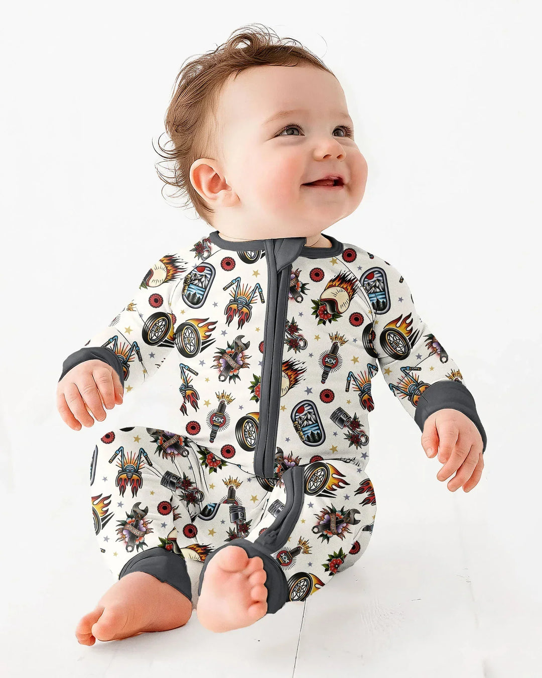 Gerippte Babykleidung mit individuellem Foto - Weich &amp; Skizzenhaft