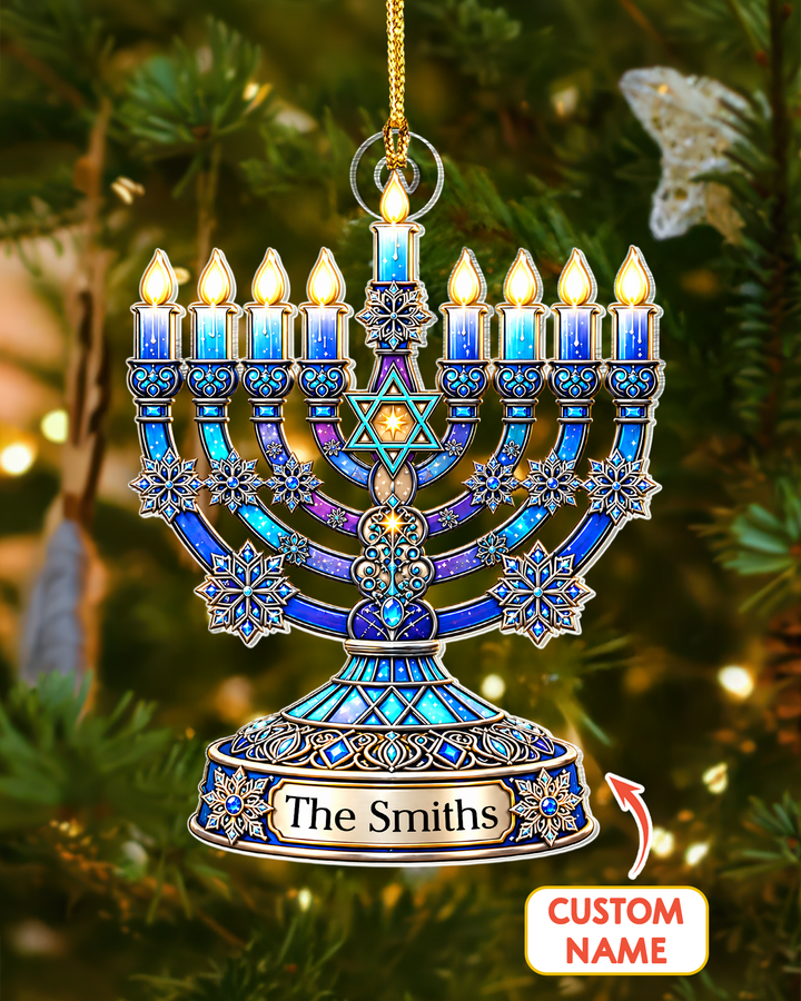 Hanukkah Menorah - Personalized Acrylic Ornament
