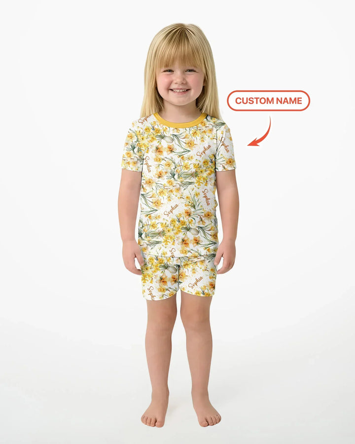 Zweiteiliges Pyjama-Set mit kurzen Ärmeln und Shorts im Sommer-Design