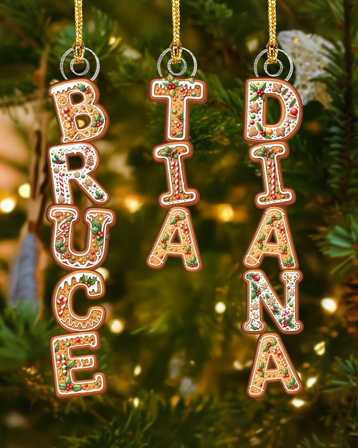 Christmas Gingerbread Letter Acrylic Ornament