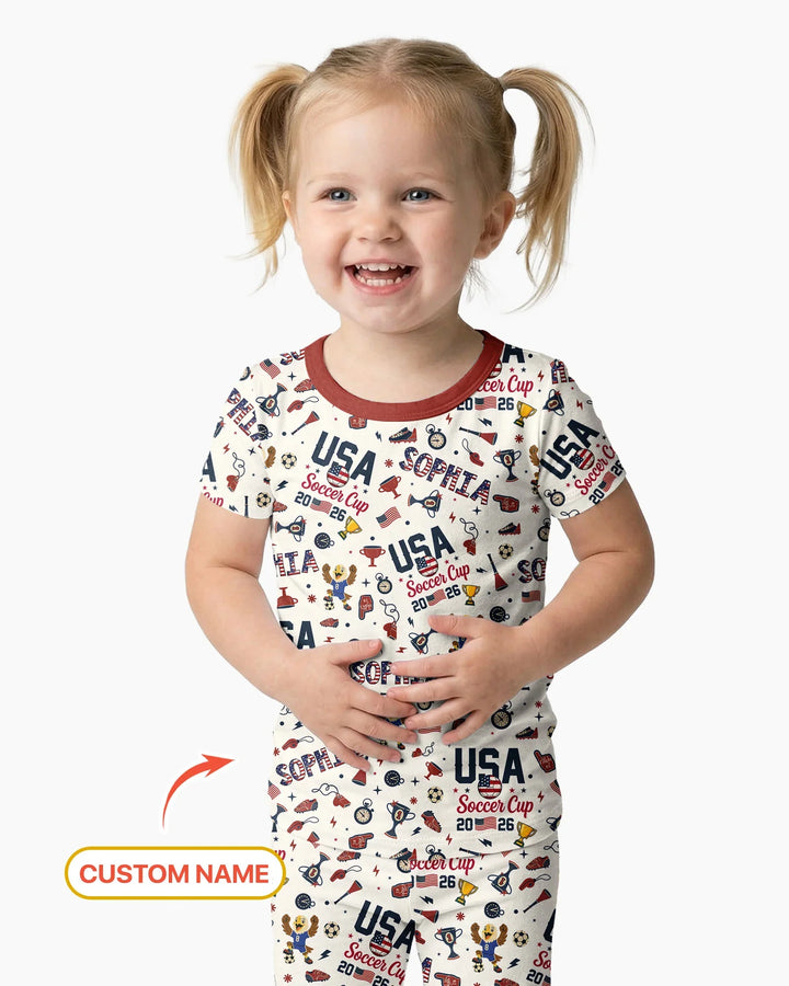 Zweiteiliges, kurzärmliges Pyjama-Set mit Marienkäfern