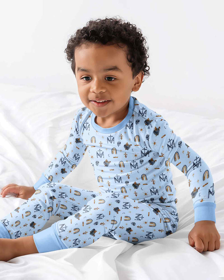 Zweiteiliges Langarm-Pyjama-Set mit Sommerfrüchten