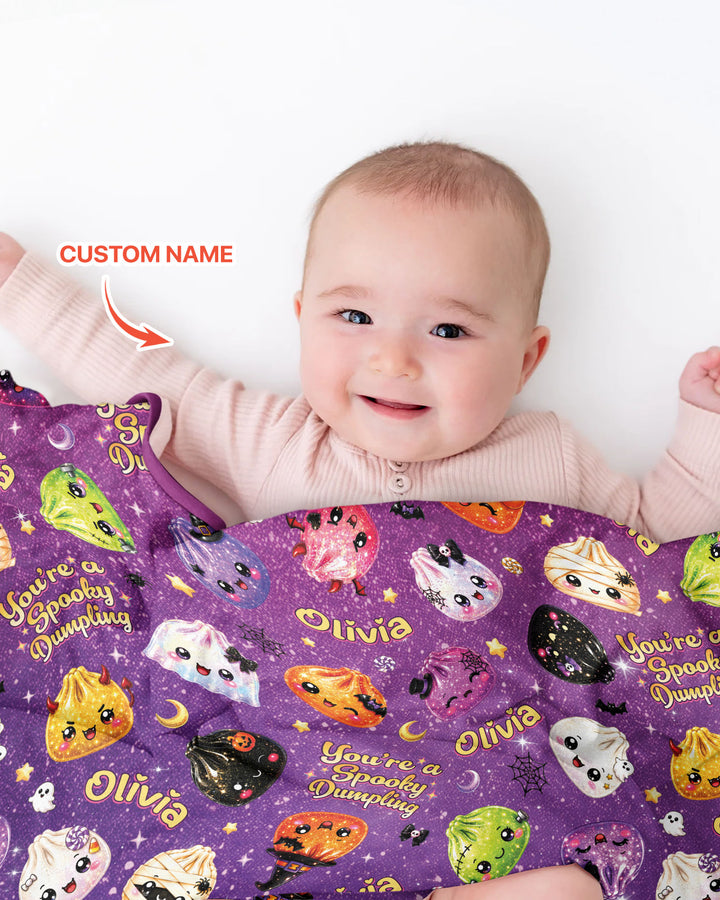 Custom Name You're A Spooky Dumpling Bamboo Blanket