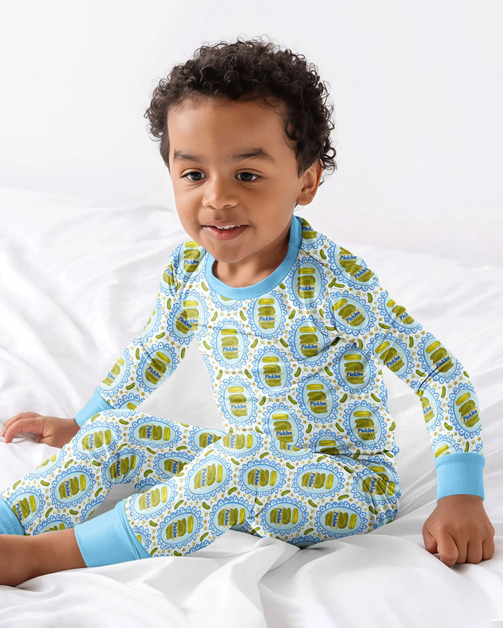 Zweiteiliges Langarm-Pyjama-Set mit Sommerfrüchten