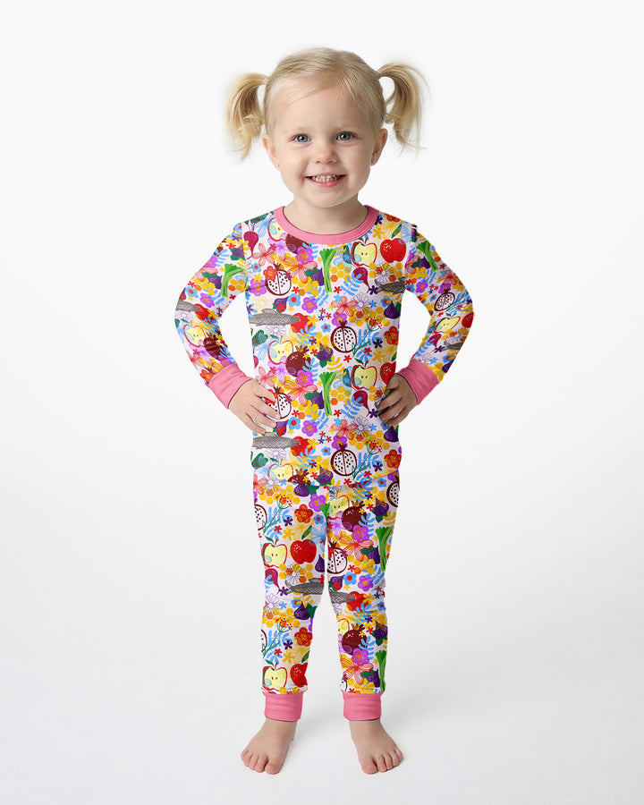 Happy Rosh Hashanah Bamboo Two Piece Long Sleeve Pajama Set