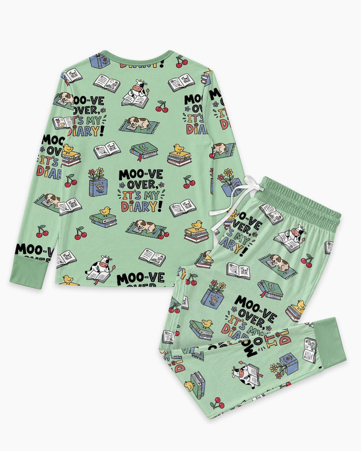Moove Over Its My Diary Bamboo Women Pajama Set