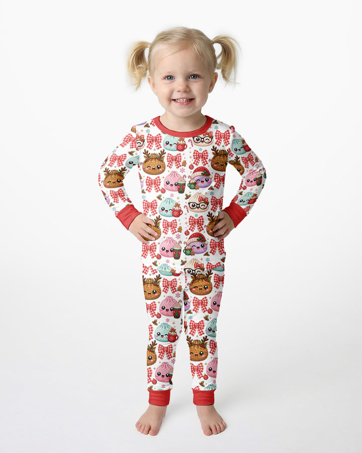 Merry Glitter Dumpling Bamboo Two Piece Long Sleeve Pajama Set